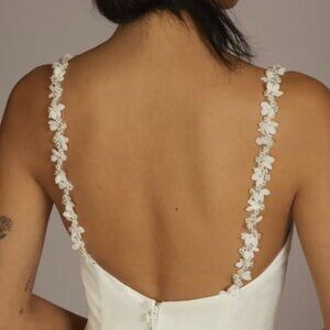 David's Bridal Strapless Dress - White